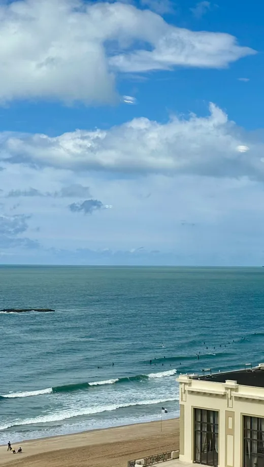 Ocean, beach and buildings